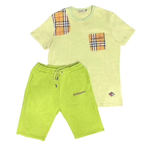 CONJUNTO ѠCORTO BURBERRY VERDE T2XL #P79