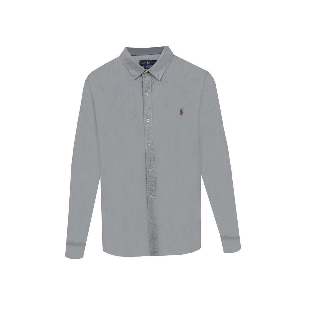 CAMISA MLARGA RL RAYAS  GRIS TL #JJ86