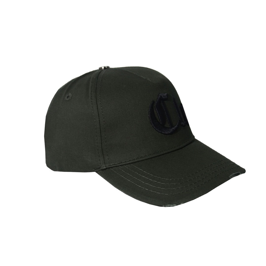 GORRA CLM LETRAS LADO  VERDE MILITAR .#PP65