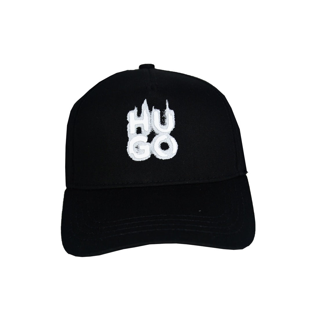 GORRA HUGO LETRAS PINTURA  NEGRO .#PP88